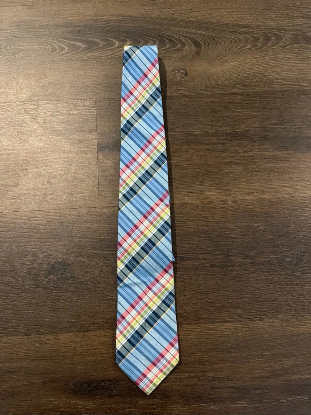 Charles Tyrwhitt Blue Plaid Tie with Red, Yellow and Navy Accents